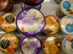 さすがスーパーMercadona（メルカドーナ）、ラクトースなしのアイスクリームが出てました。