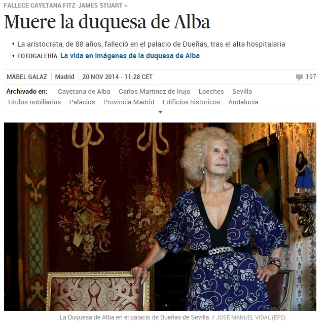 スペインで一番有名な貴族 アルバ公爵 死去 スペイン庶民生活 バレンシア