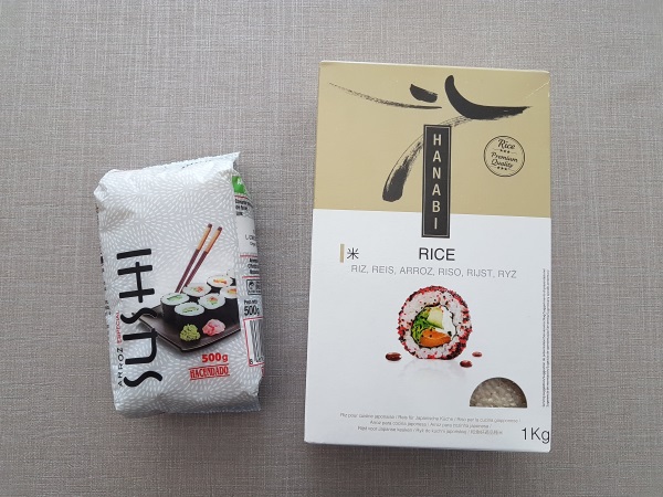 「HANABI」とメルカドーナの寿司用のお米。